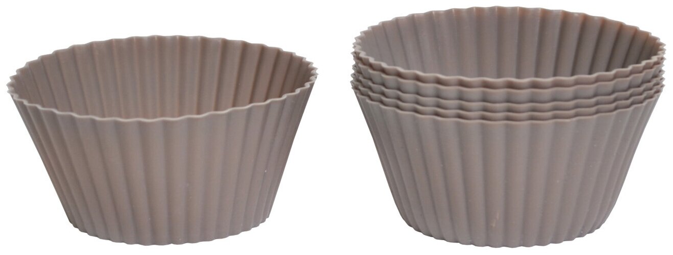 фото Форма Hitt для выпечки кексов / маффинов, 6 шт, силиконовая