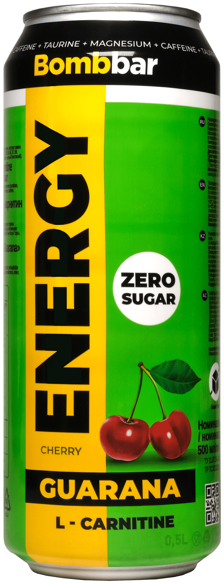 Энергетик, напиток без сахара с Л-карнитином BOMBBAR ENERGY (Вишня) 12х500мл /С гуараной энергетический напиток - фотография № 2