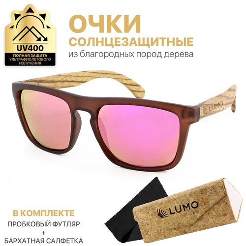 фото Солнцезащитные очки lumo, розовый, коричневый