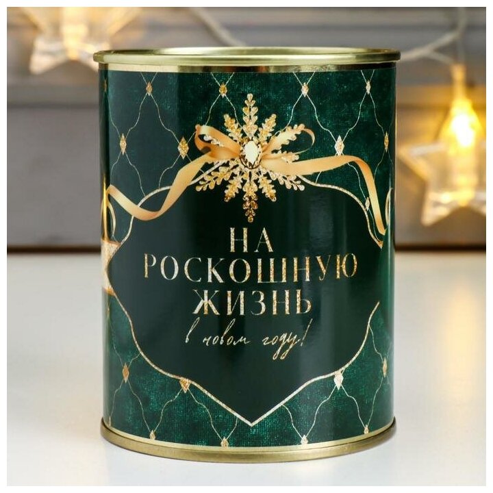 фото Копилка-банка металл "На роскошную жизнь в новом году"