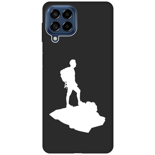 Матовый чехол Trekking W для Samsung Galaxy M53 5G / Самсунг М53 5г с 3D эффектом черный матовый чехол faces w для samsung galaxy m53 5g самсунг м53 5г с 3d эффектом черный