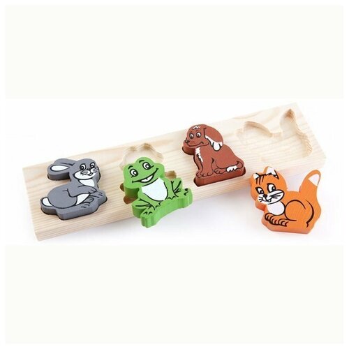 Деревянная рамка-вкладыш для малышей, развивающая игрушка Животные деревянная рамка вкладыш для малышей развивающая игрушка овощи 1