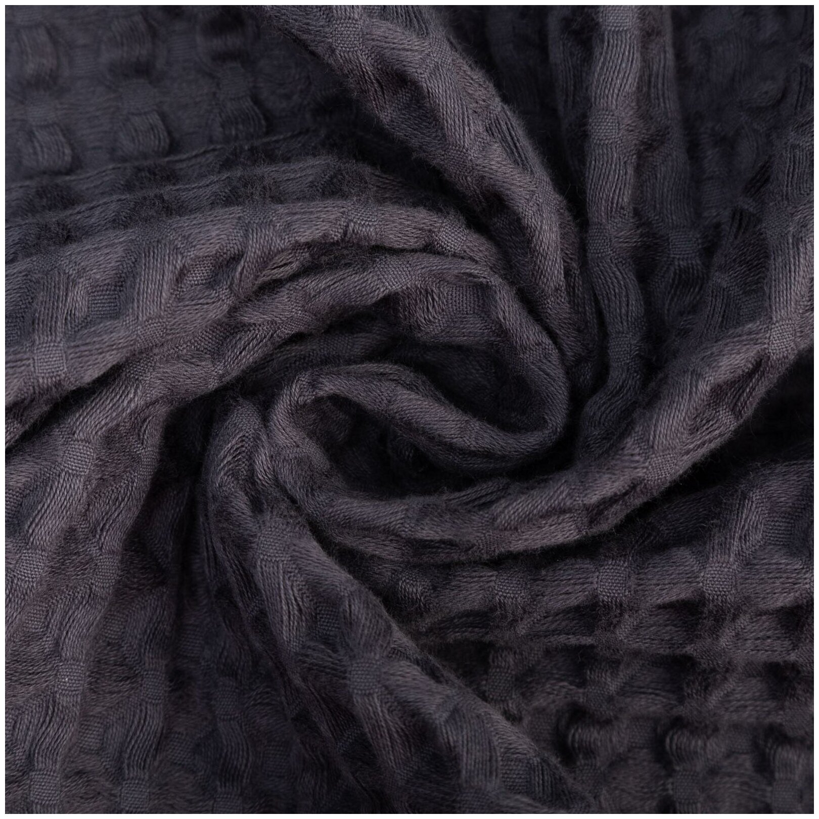 Халат Этель удлиненный, длинный рукав, пояс, размер 46-48, серый, черный - фотография № 8