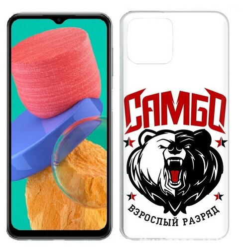 Чехол задняя-панель-накладка-бампер MyPads Единоборства Самбо медведь для Samsung Galaxy M33 противоударный