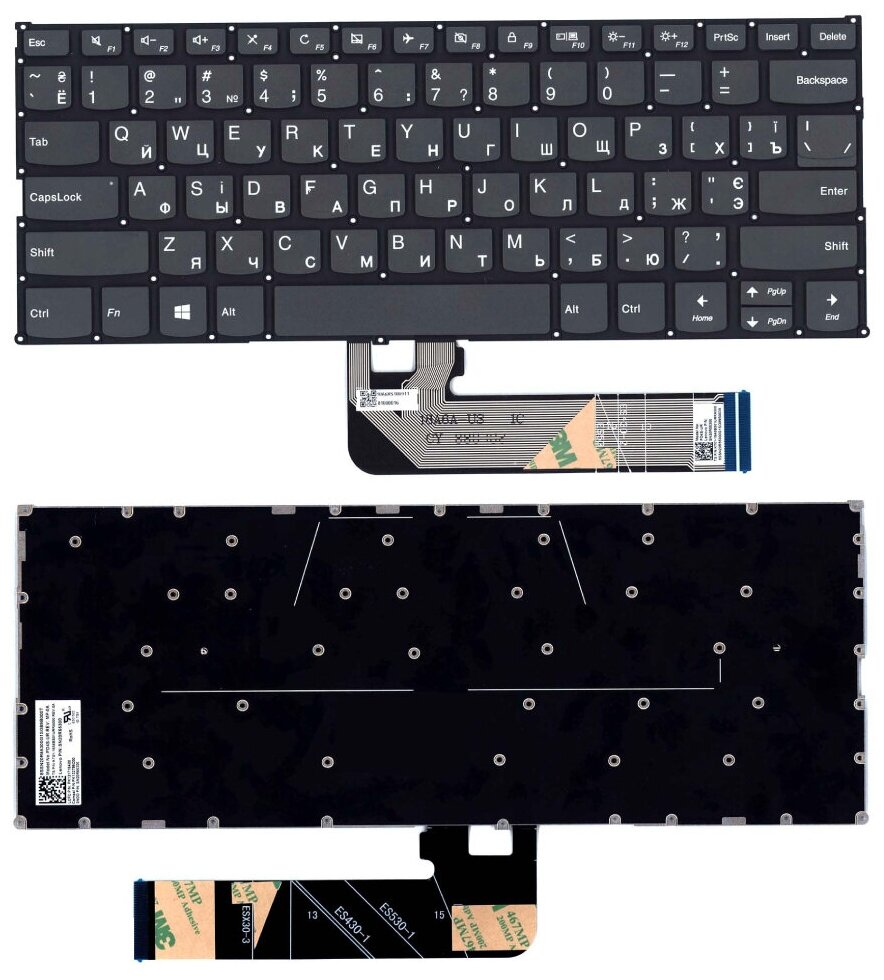 Клавиатура keyboard PD4S для ноутбука Lenovo IdeaPad 530S-14ARR 530S-14IKB 530S-15IKB C340-14 черная