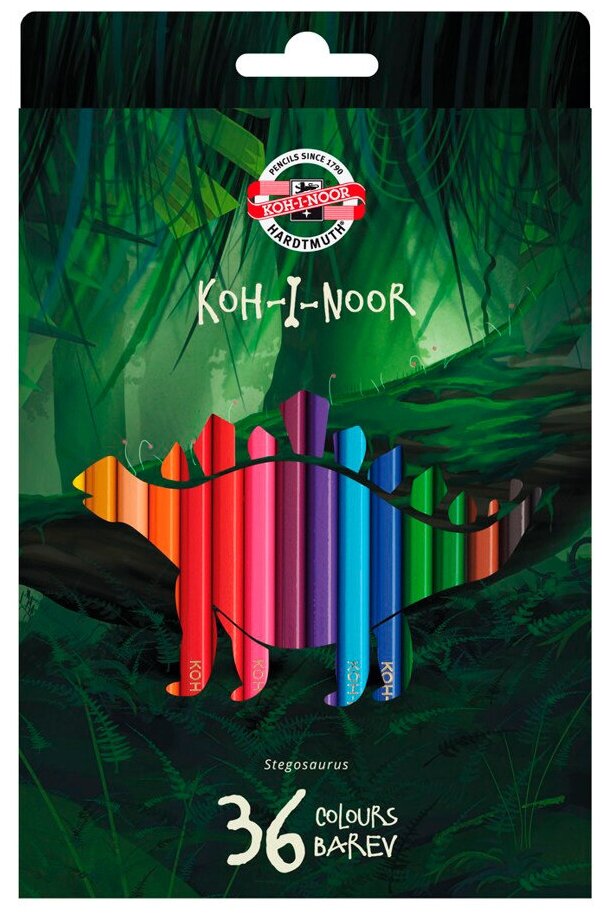 Карандаши цветные Koh-i-Noor Dino 3595 3595036007KSRU, 36 цв., коробка европодвес
