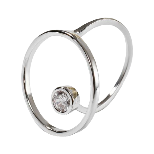 Кольцо Queen Fair, фианит, серебряный, белый кольцо queen fair фианит серебряный