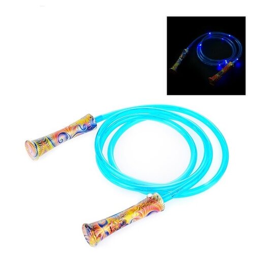 фото Детская скакалка со светящимся шнуром 2,1 метра, синяя s+s toys