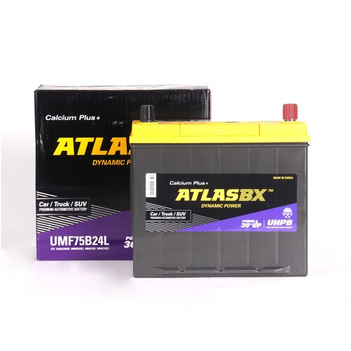 Аккумулятор автомобильный ATLAS Ultra High Performance UMF75B24L 55Ач R+ EN500A 234x127x220 B01 (тонкая клемма)