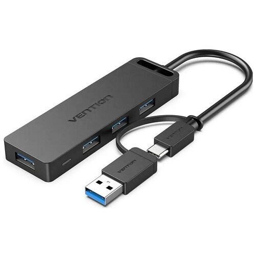 Разветвитель USB VENTION OTG USB-C+USB 3.0/USB 3.0 на 4 порта черный - 0.15 м (CHTBB)