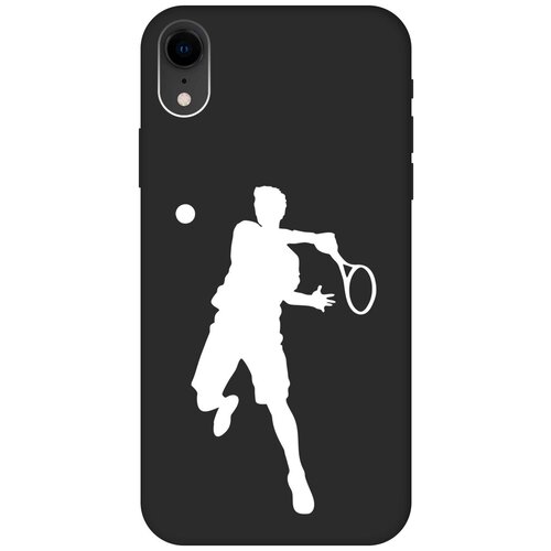 Силиконовый чехол на Apple iPhone XR / Эпл Айфон Икс Эр с рисунком Tennis W Soft Touch черный чехол книжка на apple iphone xr эпл айфон икс эр с рисунком 2007 w черный