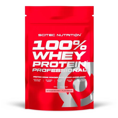 Протеин Scitec Nutrition 100% Whey Protein Professional, 500 гр., клубника