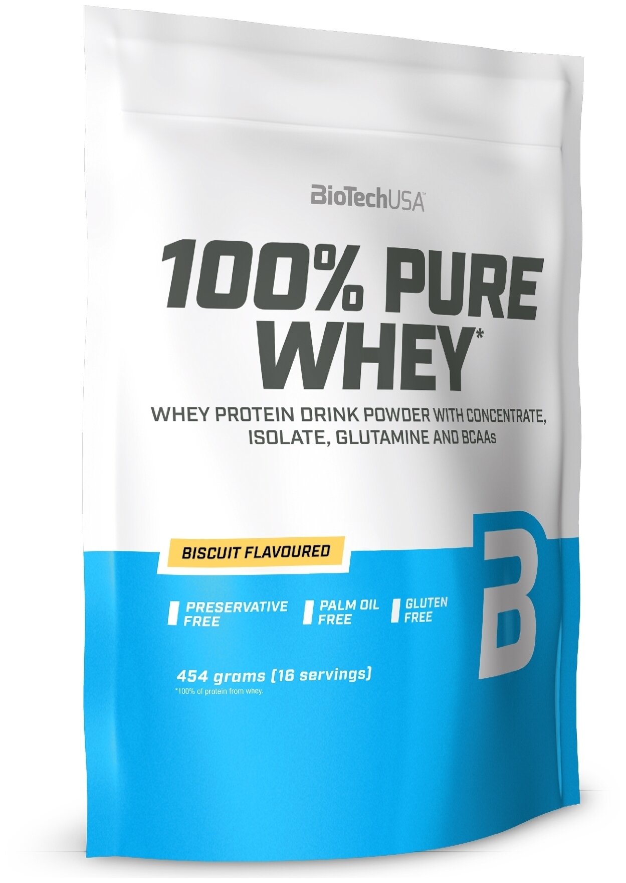 Протеин BioTechUSA 100% Pure Whey, 454 гр., бисквит