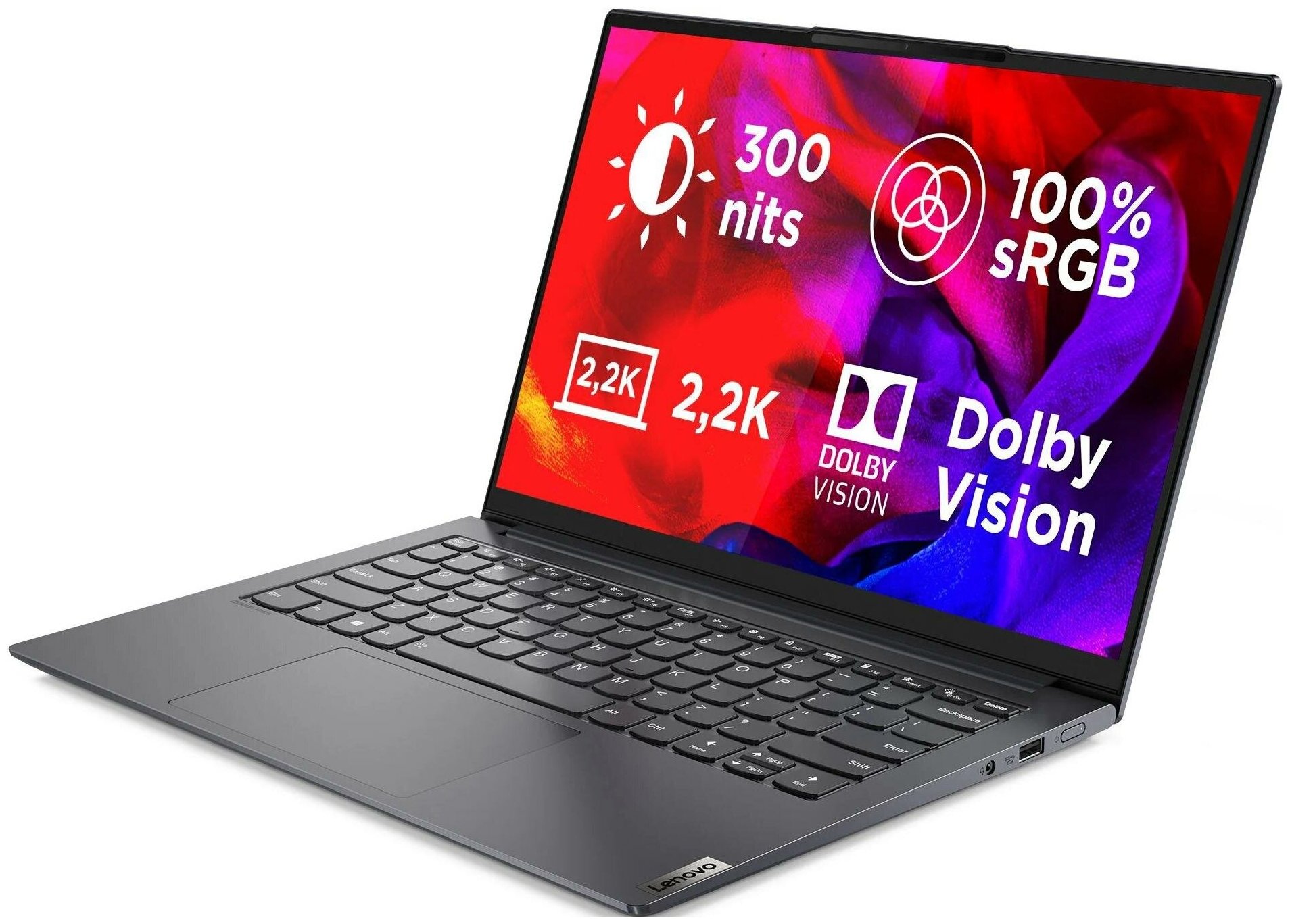 Ноутбук Lenovo Yoga Slim 7 Pro 14IHU5 14 FHD IPSCore i5-11300H8GB256GB SSDIris Xe GraphicsWin 11 Home 64-bitNoODDсерый 82NC006NRU