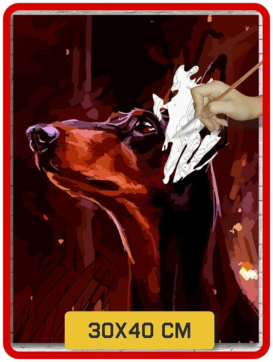 Картины по номерам доберман