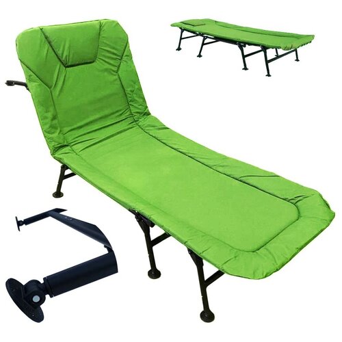 Раскладушка карповая складная 150кг COOLWALK стальная Light green