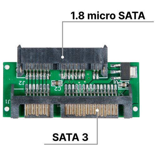 Адаптер-переходник для установки диска 1.8 micro SATA в разъем 2.5 SATA 3 / NFHK N-1823M