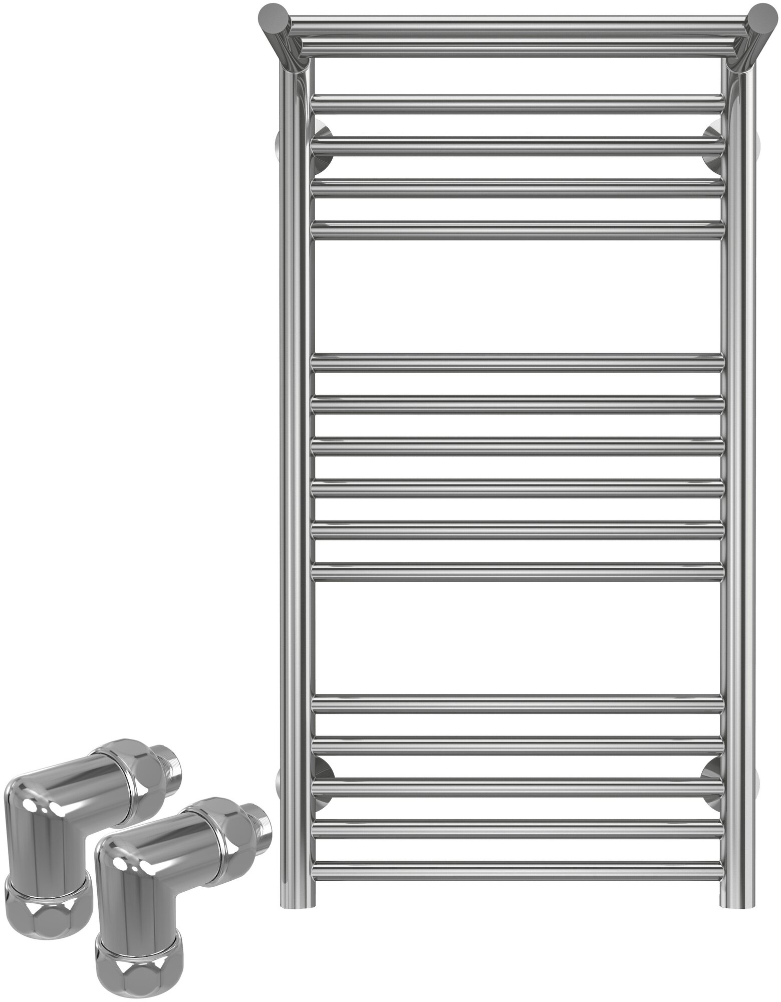 Полотенцесушитель водяной TERMINUS Аврора П16 400х800 в комплекте с угловыми соединениями ГхШ 3/4 на 1/2
