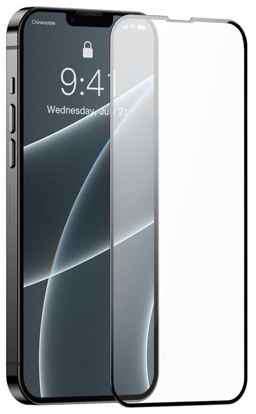Защитное стекло Baseus для APPLE iPhone 13 Pro Max CY-YMS 0.3mm Full Screen Full Glass Super Porcelain Crystal Tempered Glass Film 2pcs Black SGQP030201 - фото №8