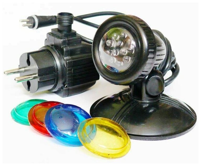 GL1 LED Подсветка подводная\надводная со светодиодами + 4 цветных фильтра (12 В/1,6Вт), шнур 4,8м