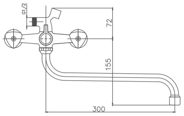 Смеситель для ванны Cron CN2209-2 - фотография № 5