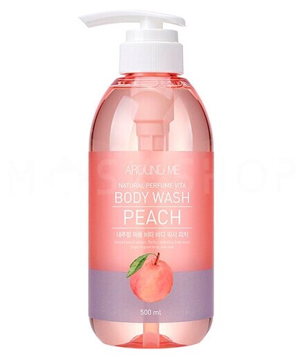 Гель для душа с экстрактом персика Welcos Around Me Natural Perfume Vita Body Wash Peach