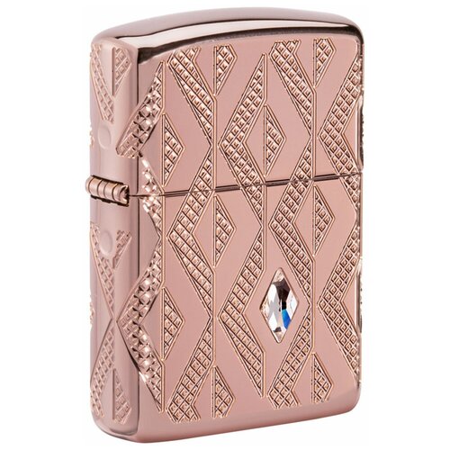 Оригинальная бензиновая зажигалка ZIPPO Armor™ 49702 Geometric Diamond Pattern Design с покрытием High Polish Rose Gold