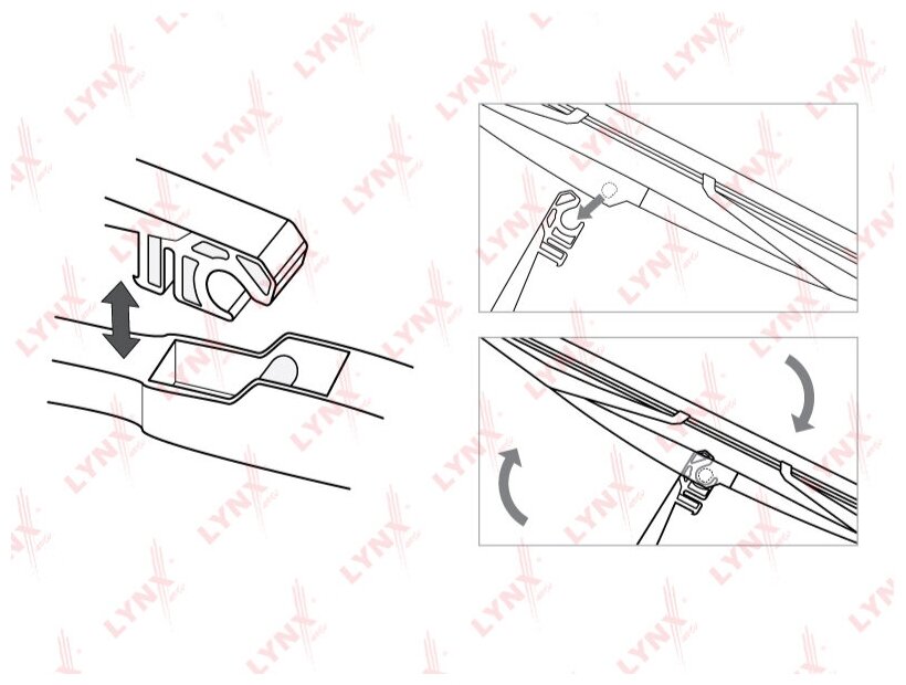 Щетка стеклоочистителя задняя 280 мм каркасная 1 шт LYNXauto LR28E