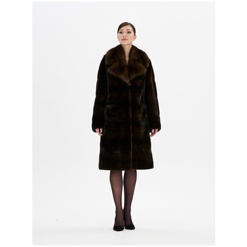 Пальто Anna Mancini, размер 44, черный женское пальто из натурального меха норки bffur длинное пальто из натурального меха норки с воротником стойкой зимнее пальто из цельной кожи