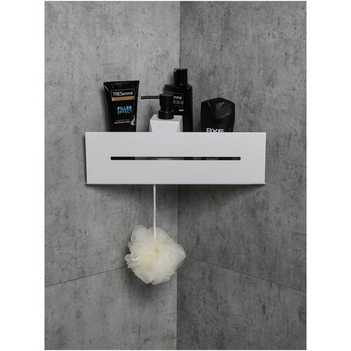 Угловая полка для ванной и душа, 1 шт, цвет белый