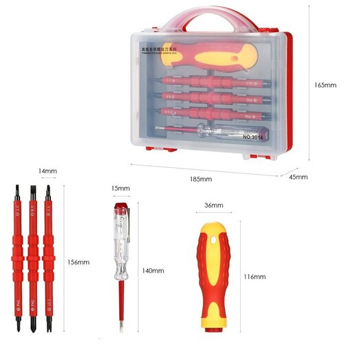Набор диэлектрических отверток с индикатором 5 предметов RST-611