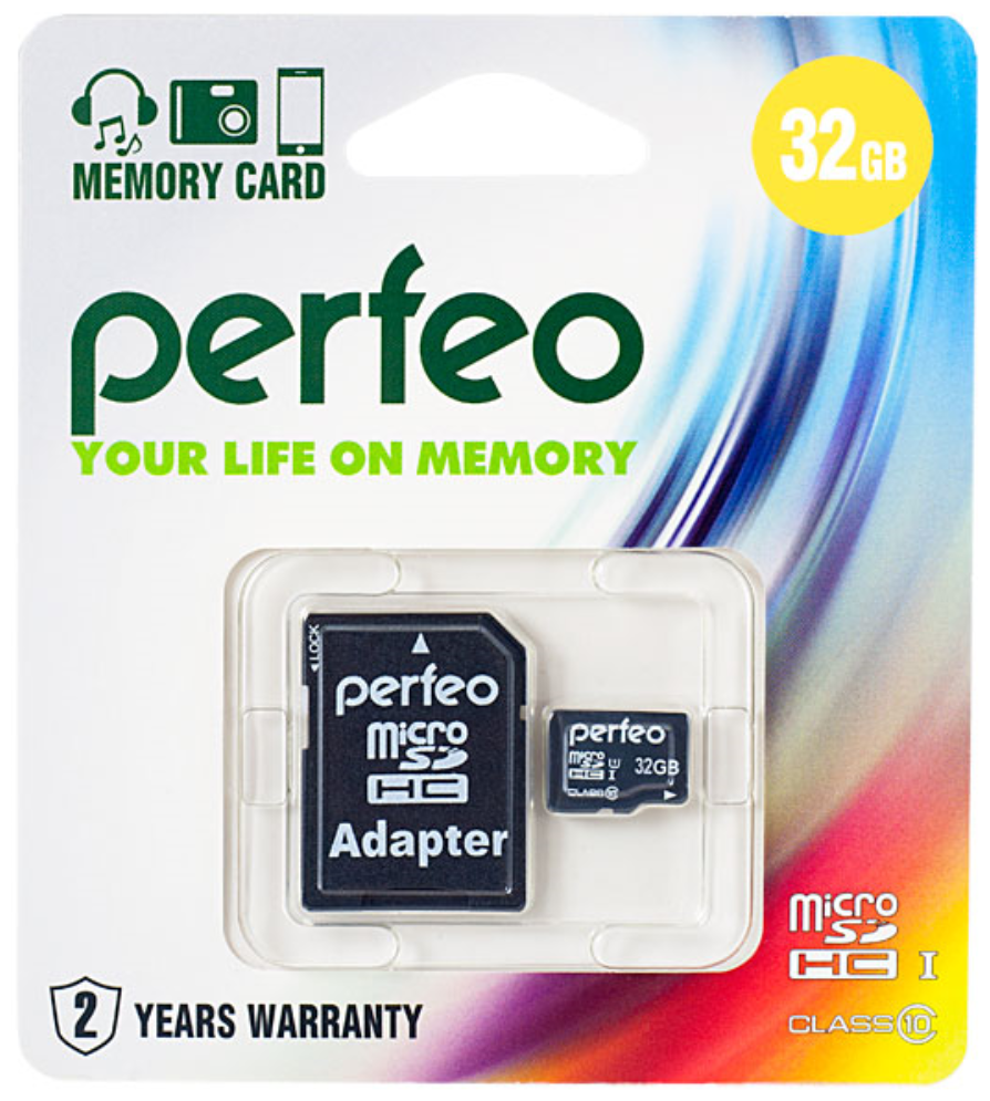 Perfeo microSDHC 32GB Class 10+adapter (Class 10) PF32GMCSH10A