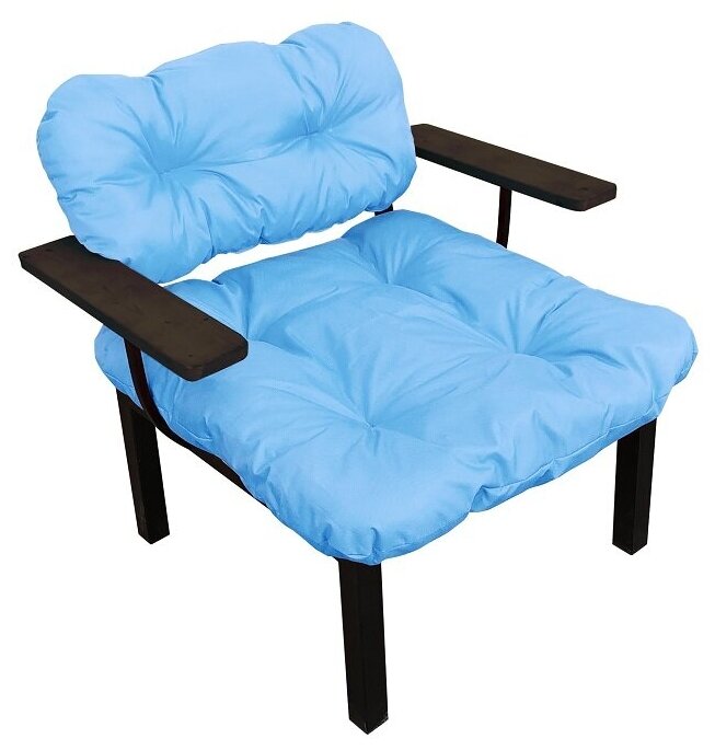 Кресло дачное, голубая подушка - фотография № 2