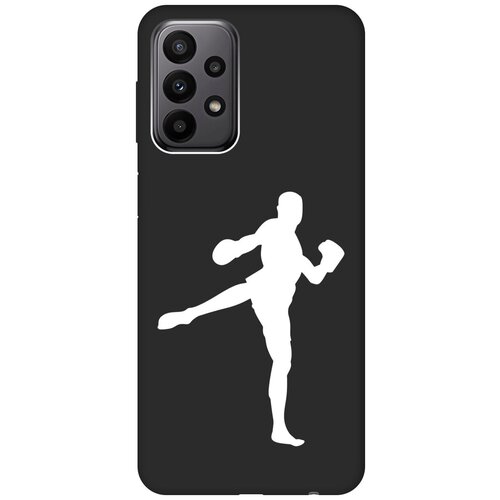 Матовый чехол Kickboxing W для Samsung Galaxy A23 4G / Самсунг А23 4Г с 3D эффектом черный матовый чехол lovely fingerprints w для samsung galaxy a23 4g самсунг а23 4г с 3d эффектом черный