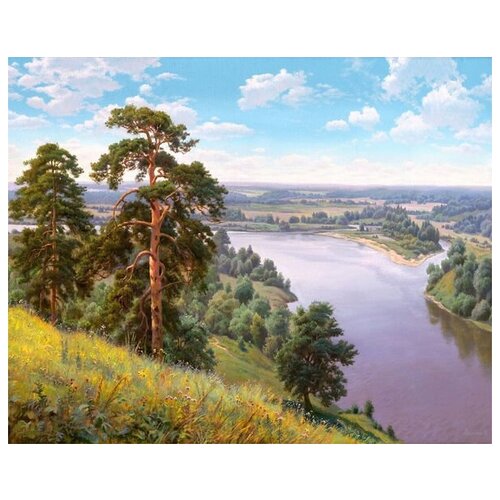 картина по номерам две картинки colibri река в загадочном лесу Картина по номерам Colibri Широкая река 40х50 см Холст на подрамнике