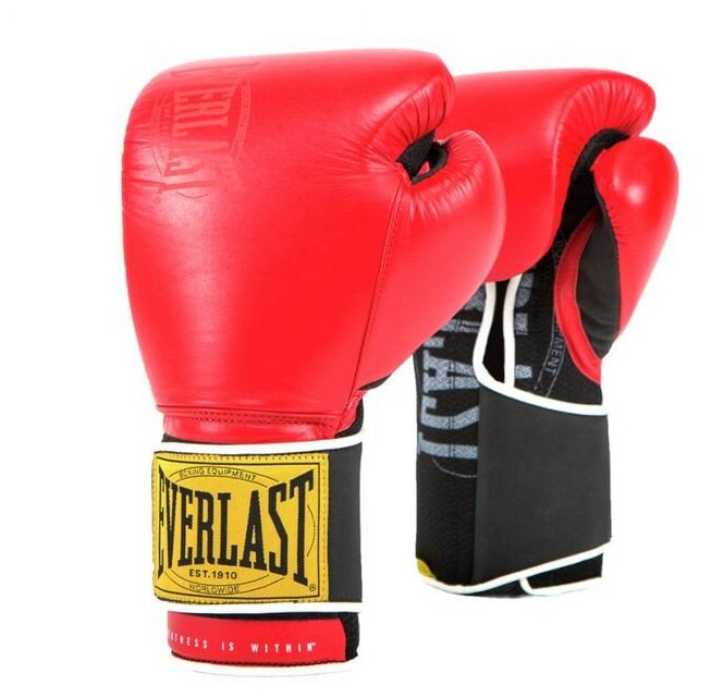 Перчатки тренировочные Everlast 1910 Classic 12oz красные