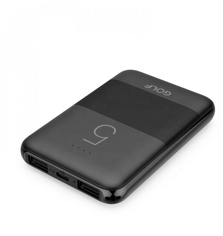 GOLF G95/ Powerbank 5000 mah/In Micro usb/ USB 1А, 2.1A/Black