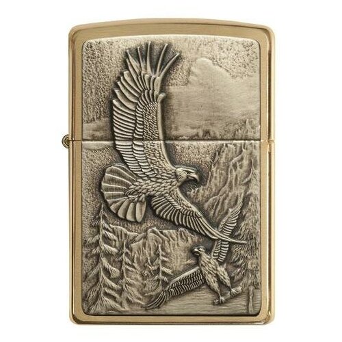 Zippo 20854 Eagles Brushed Brass зажигалка золотисто-матовый 1 шт. 1 шт. 56 г