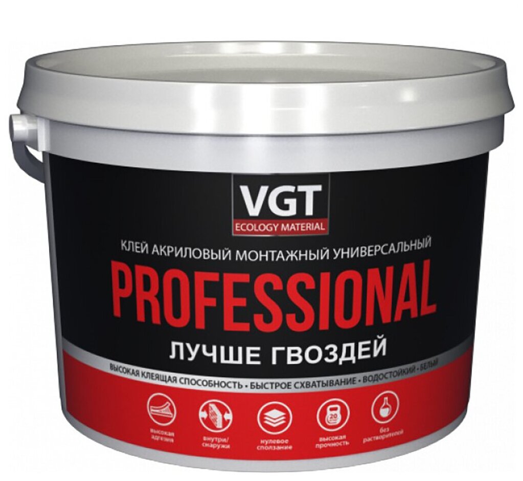 VGT Клей ремонтно-монтажный универсальный белый PROFESSIONAL 6.0 кг