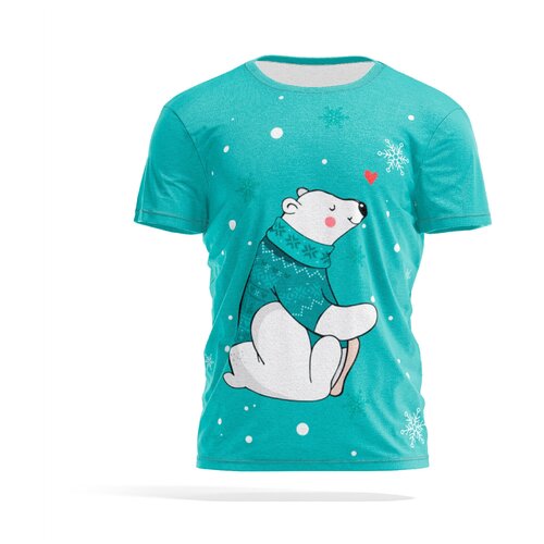 фото Футболка panin brand, размер xxl, бирюзовый, белый