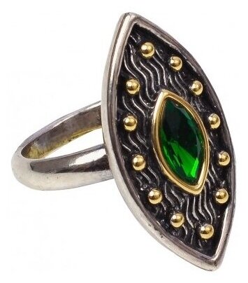 Кольцо-кулон WowMan Jewelry, серебряный, зеленый