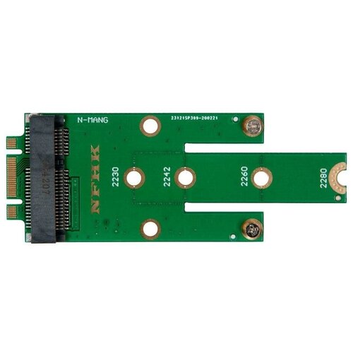 Адаптер-переходник установки диска SSD mSATA в слот M.2 SATA (B+M Key) / NFHK N-MANG адаптер переходник для установки накопителя ssd m 2 sata b m key msata mini sata в пластиковый корпус 2 5 sata nfhk n 2517