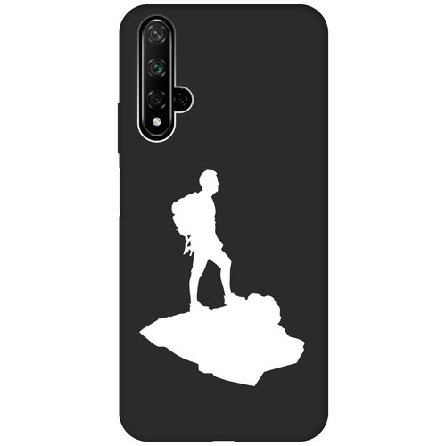 Матовый чехол Trekking W для Honor 20 / Huawei Nova 5T / Хонор 20 / Хуавей Нова 5Т с 3D эффектом черный матовый чехол fck pattern w для honor 20 huawei nova 5t хонор 20 хуавей нова 5т с 3d эффектом черный