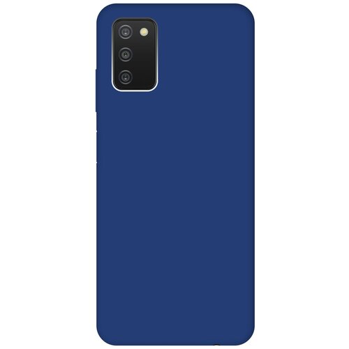 Матовый чехол на Samsung Galaxy A03s / Самсунг А03с Soft Touch синий матовый чехол volleyball для samsung galaxy a03s самсунг а03с с эффектом блика черный