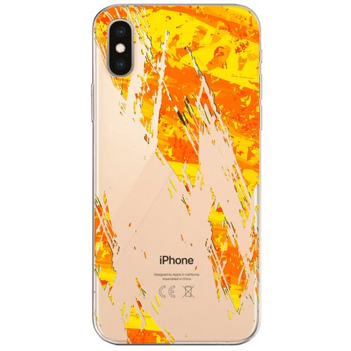 Силиконовый чехол Mcover для Apple iPhone X с рисунком Оранжевые пятна силиконовый чехол mcover для apple iphone 11 pro с рисунком золотые пятна