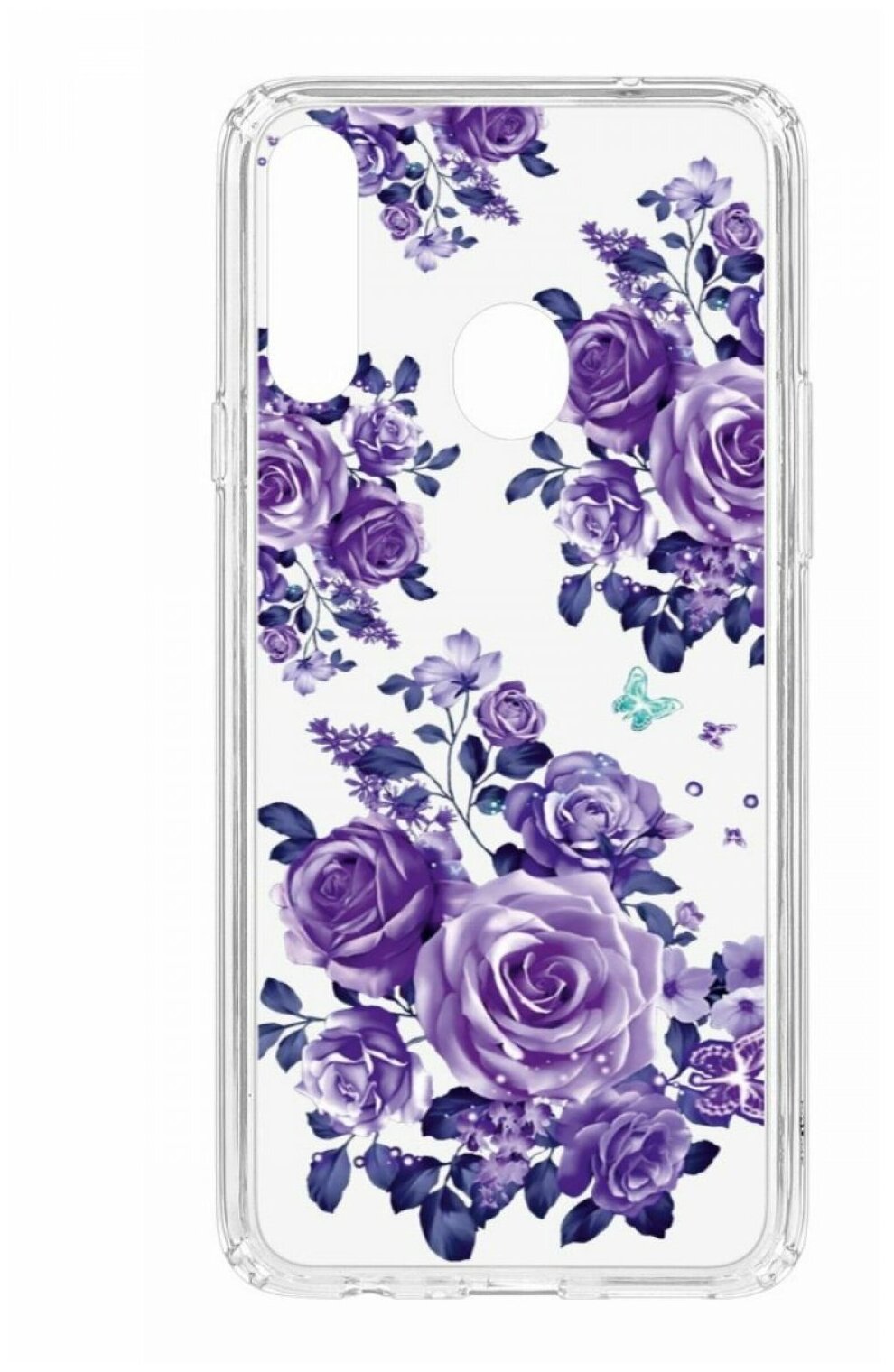 Чехол для Samsung Galaxy A20S Kruche Print Roses, противоударная пластиковая накладка с рисунком, силиконовый бампер с защитой камеры, кейс с принтом