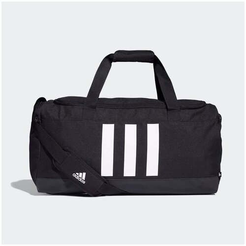 фото Сумка спортивная essentials 3-stripes duffel bag m черно-белая (размер m) adidas
