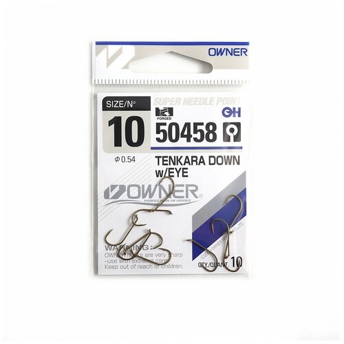 owner крючок tenkara down w eye brown 14 12шт 50458 14 Owner Крючок OWNER 50458 TENKARA DOWN W/EYE BROWN (Размер # 10; 10шт Brown)