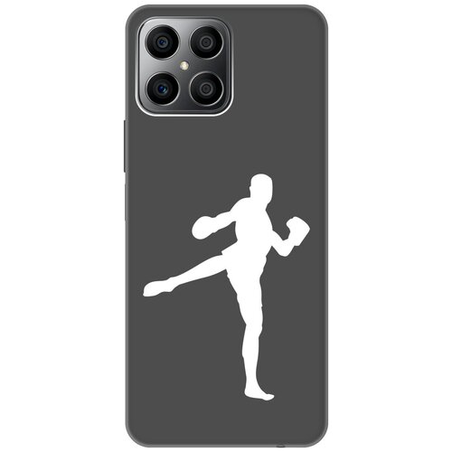 Матовый чехол Kickboxing W для Honor X8 / Хонор Икс 8 с 3D эффектом черный матовый чехол volleyball w для honor x8 хонор икс 8 с 3d эффектом черный