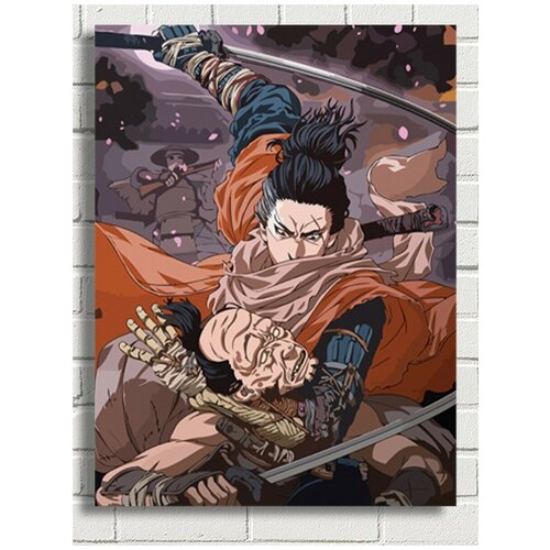 Картина по номерам игра Sekiro (Волк, Иссин Асина, Гэнитиро Асина) - 8187 В 30x40